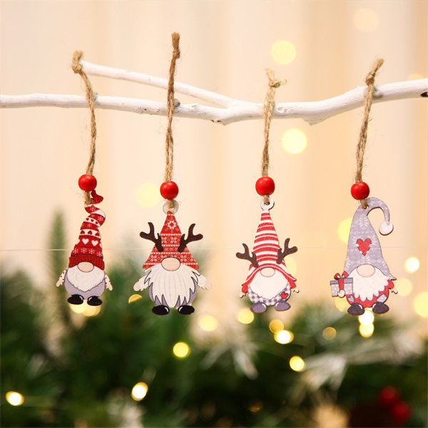12 st julgran trä hängande hänge part prydnad dekor B