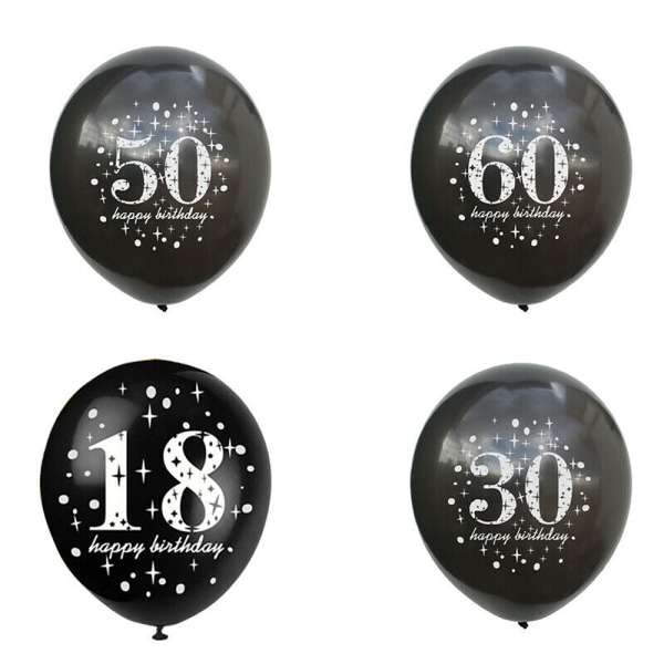 15 st ballonger 16/18/21/30/40/50/60:e Grattis på födelsedagen Party Dekoration 21