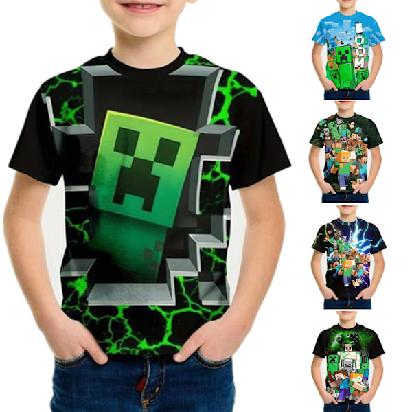 Minecraft Pojkar T-shirt Tecknade Toppar Tee Barn Pojkar Flickor T-shirts Barnkläder Sommar Kortärmad #3 130cm