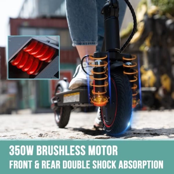 EVERCROSS EV85F 8,5" hopfällbar elektrisk skoter för vuxna med APP 350W 3 hastighetsläge dubbla bromsar och stötdämpare LCD-skärm