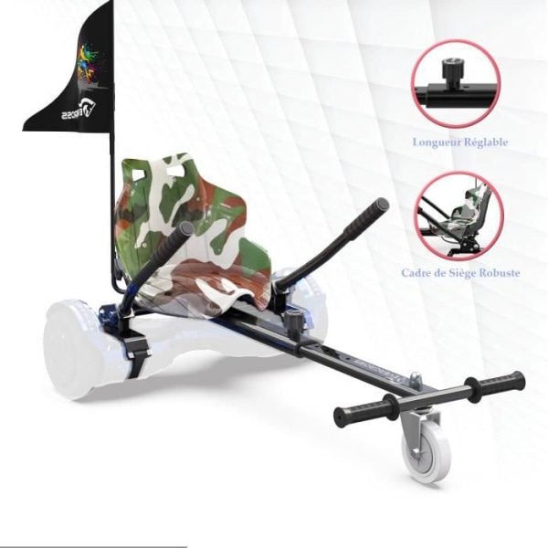 Hoverkart - EVERCROSS - Armygrön - Kompatibel med 6,5, 8, 8,5, 10 tums hoverboard - För barn och vuxna