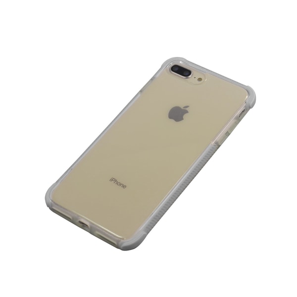 TPU-cover til iPhone med farvede kanter 6Plus + 2 skærmbeskytter White