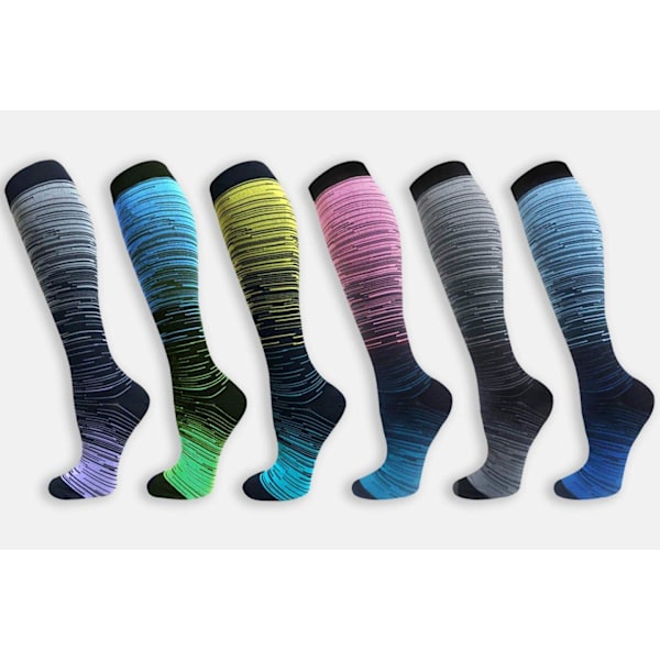 Support socks 3 pairs Multicolor S/M - Rosa/Blå, Grå, Ljusblå/Blå