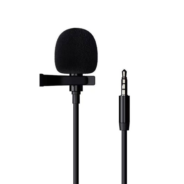 Mikrofon - Clip-On - 3,5 mm kontakt Svart Black one size