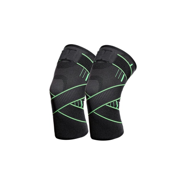 Elastic knee support with compression Green L