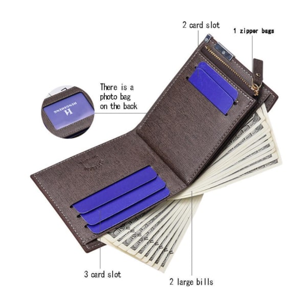 Nice wallet with checkered pattern and metal detail Dark brown one size