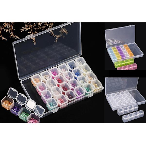 Compact storage box with 28 Slots Multicolor one size