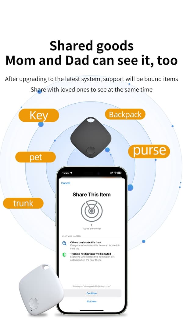 SafeTrak X - Smart tracker til Apple Find My Black