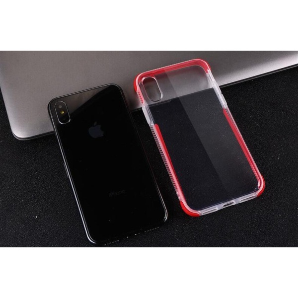 2 i 1 TPU Cover iPhone X/XS med 2 skærmbeskyttere Pink