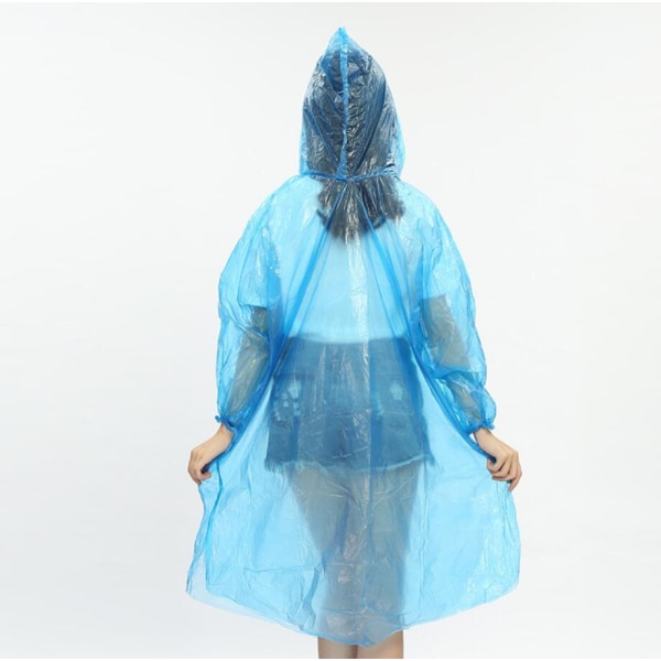 Engångsregnrock - Skydda dig från oväntade regnskurar med huva multifärg one size