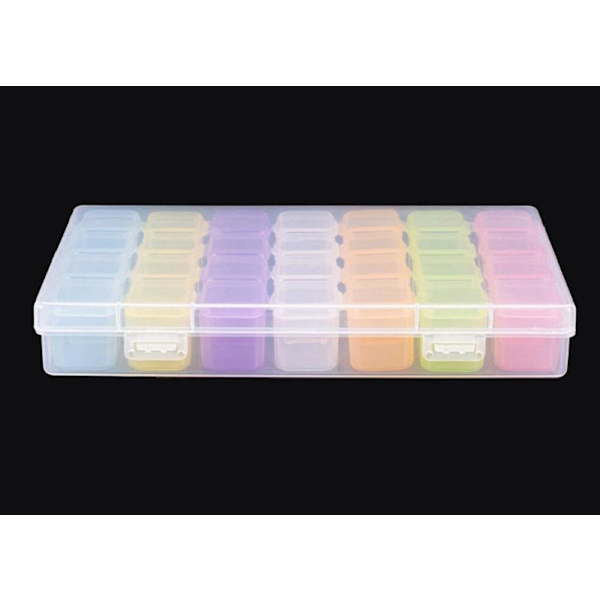 Kompakt förvaringslåda med 28 lådor Transparent one size