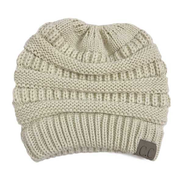 Strikket lue fra C.C Light brown one size