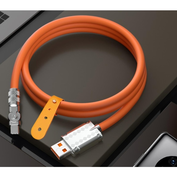 180° Roterende Hurtigopladerkabel - Lightning, USB TYPE-C Orange Lightning