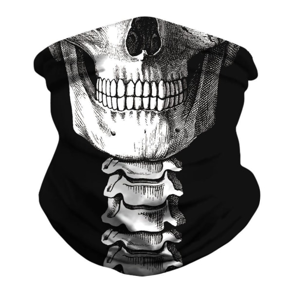Skull Bandana - Stilig Multifunksjonelt Skjerf Grey one size