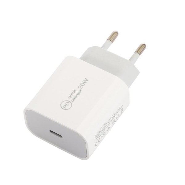 Laddare 20W med USB-kabel eller PD-kabel (Lightning) White one size