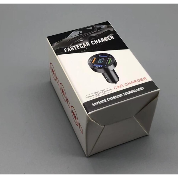 5-i-1 Billader med PD, USB-C & QuickCharge - Smart Lading Black