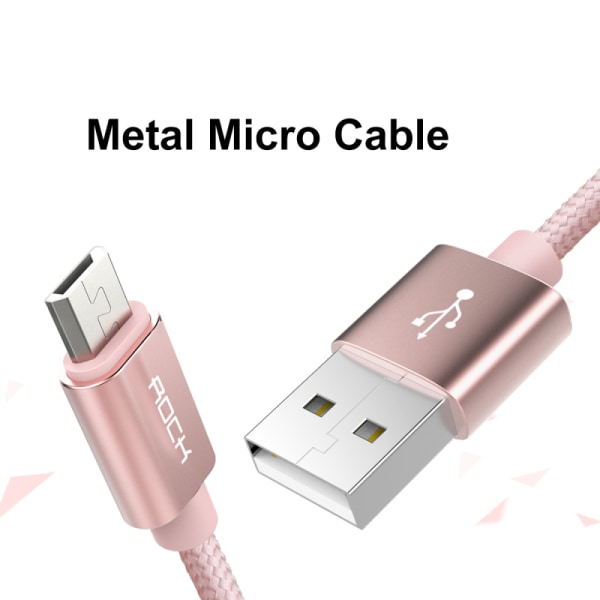 ROCK Nylon Micro-USB kabel 1m grå