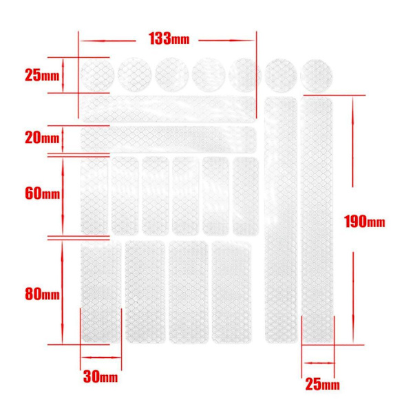 Reflex-tarrat 21 kpl Silver one size