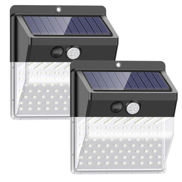 2 kpl ulkovalaistus aurinkoenergialla Black one size