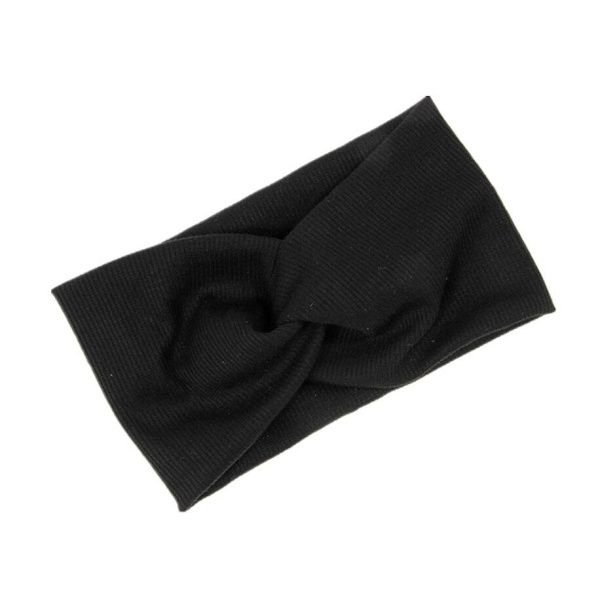 Kryds elastisk hårband Black one size