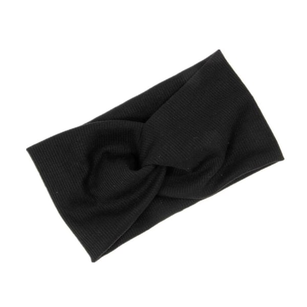 Kryss elastisk hårband Black one size