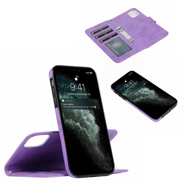 Suede magnetfodral för iPhone 11 Pro Max med magnetlås. Lila one size
