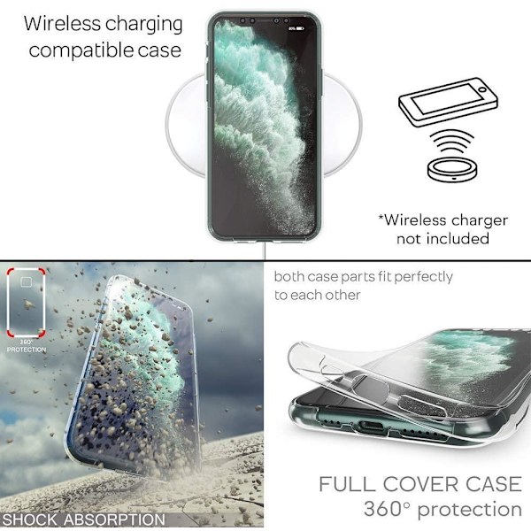 Full cover transparent TPU-skal till iPhone Transparent one size