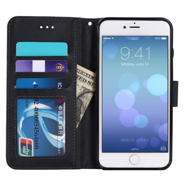 Suede magnetfodral för iPhone 6/6s med magnetlås. Svart one size