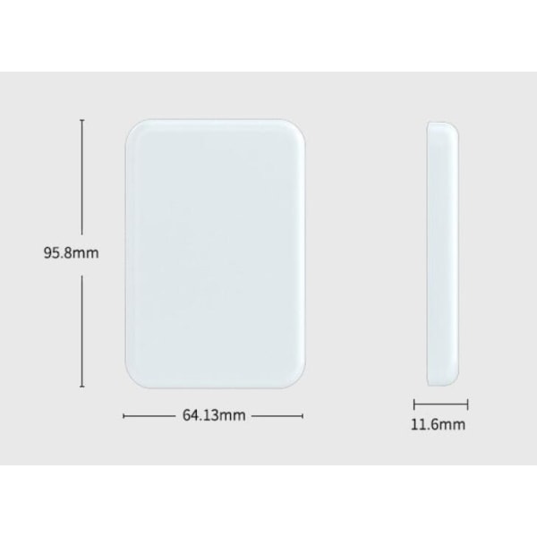 Magnetisk Powerbank til iPhone inklusive en "magnetring" White one size