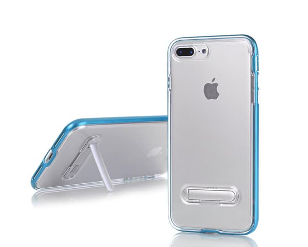 TPU- case puhelintelineellä + kaksi näytönsuojaa iPhone 7+/8+ Black