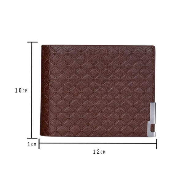 Stilig plånbok med rutat mönster och metalldetalj Mörkbrun one size