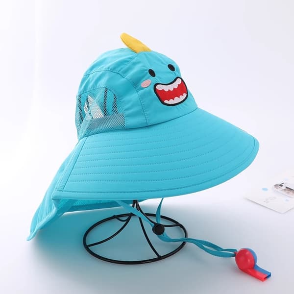 Børnesolhat med UV-beskyttelse & Fløjte – 3–10 år Light blue