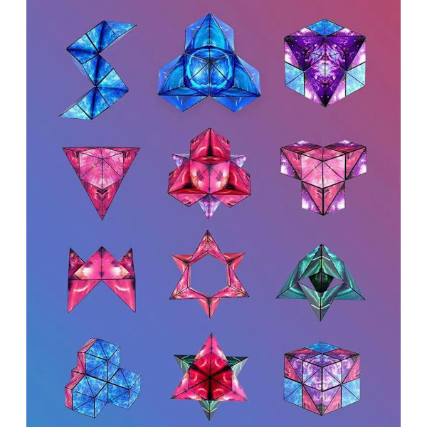 Magic Cube Magnetisk Kub - Skapa 3D Konst & Minska Stress Svart