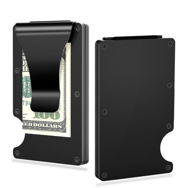 Aluminium Kortholder med RFID-Beskyttelse - Holdbar og Stilfuld Black one size