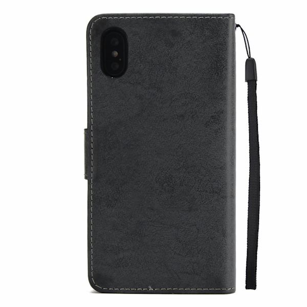 Ruskindsmagnetisk etui til iPhone Xs Max magnetisk lås. Black one size