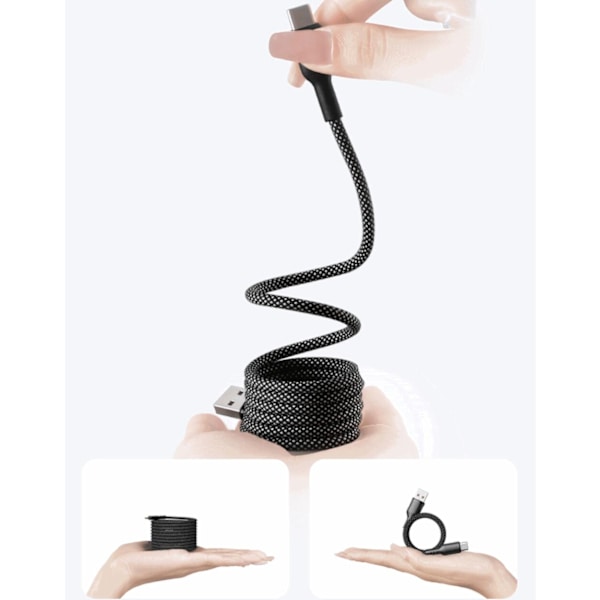 MagnoLoop – Smart Magnetisk Opladerkabel Black one size