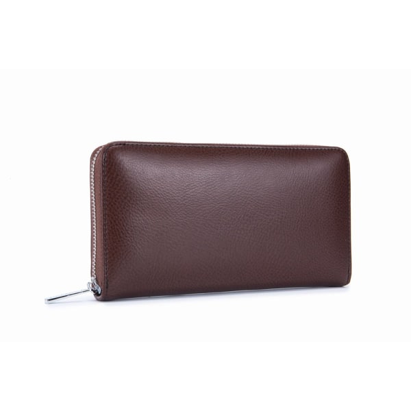 Stor RFID korthållare / plånbok i äkta läder - 36 kortplatser Brun one size
