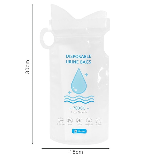 Hätävirtsa- ja Oksennuspussi - 700ml Kertakäyttöinen Unisex