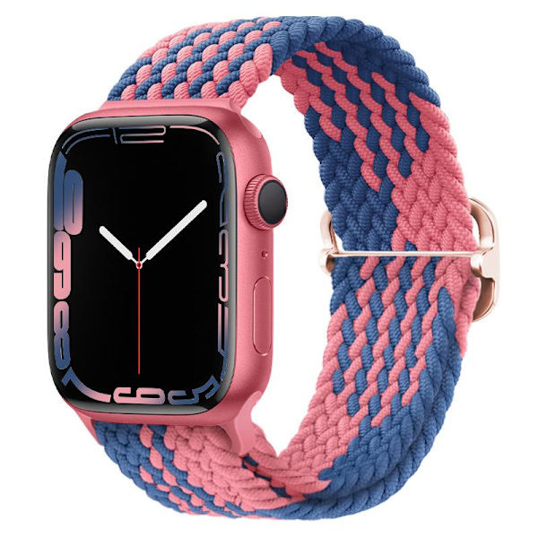 Apple Watch armbånd i flettet nylon 38/40/41 Blå/Rosa 38/40/41