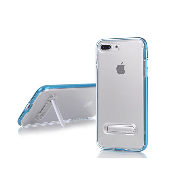 TPU Case med telefonställ + 2st skärmskydd iPhone 7+/8+ Blå