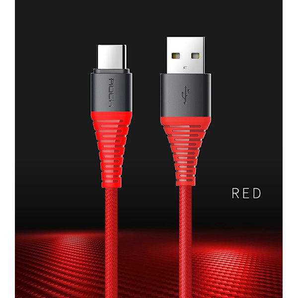 ROCK Hi-Tensile USB-C kabel 1m Black