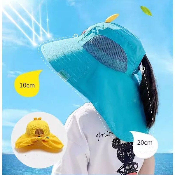 Barnsolhatt med UV-skydd & visselpipa – 3–10 år Rosa