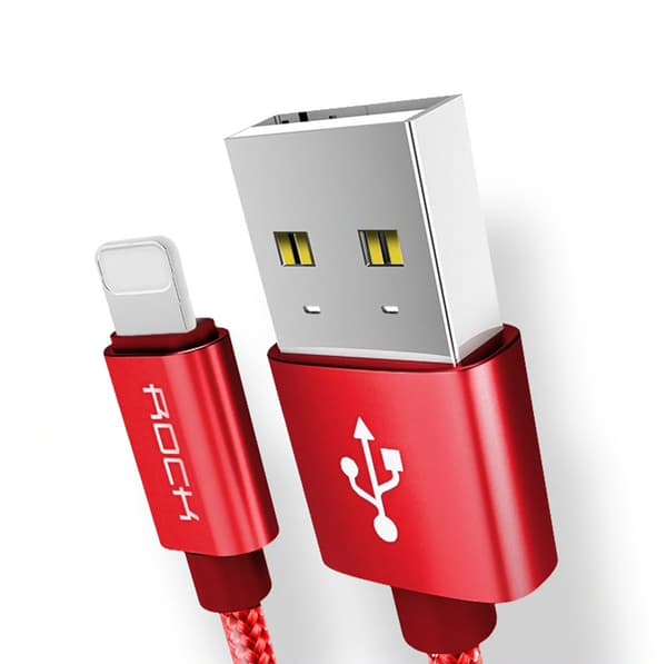 ROCK Metal Charge &amp; Sync Lynkabel 1m Red
