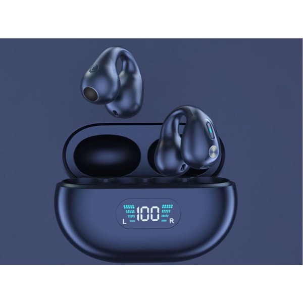 Clip on Bluetooth hörlurar med avancerad ljudteknik Svart one size