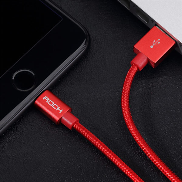 ROCK Charge and Sync Round Lightning Cable II 30cm Black