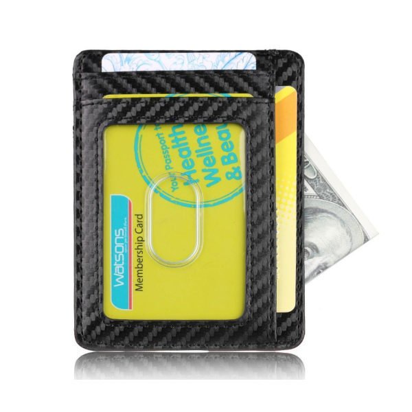 Super tynd RFID tegnebog - 7 kortpladser + pengespalte Black one size