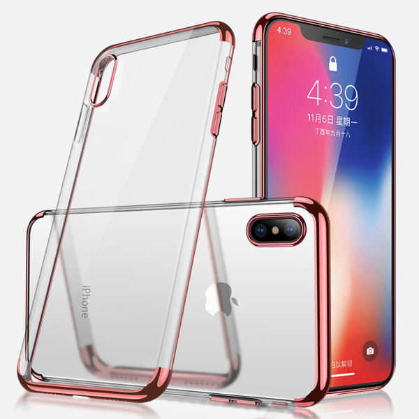 Sähköpinnoitettu TPU- case iPhone Xs Max kahdella näytönsuojalla Black