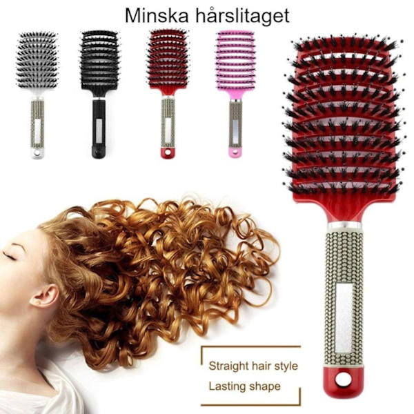 Ergonomisk Trasselfri Hårborste Svart
