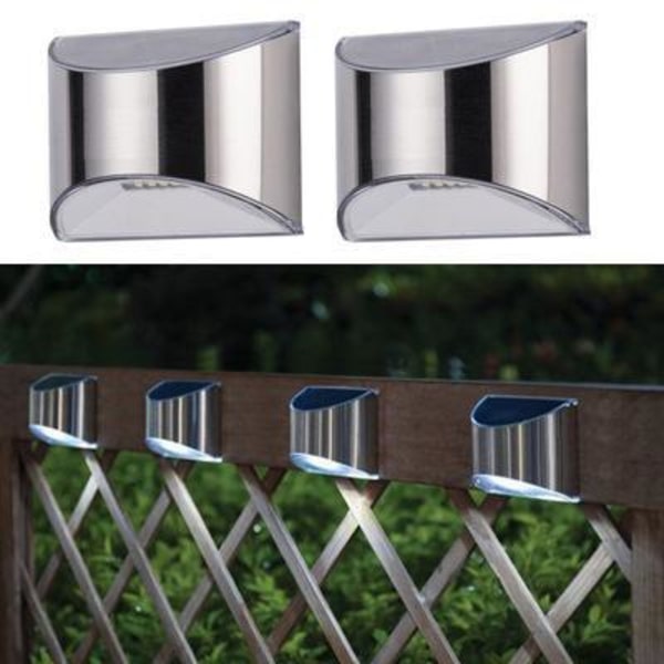 Solen drevet utendørs vegglampe Silver one size