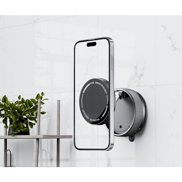 Magnetisk mobilhållare bil – vakuumsug & 360° rotation Svart